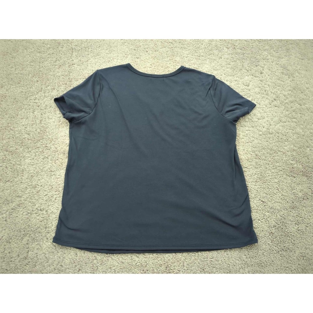 Frankee &‎ Skylarr T Shirt Womens 3X PLUS Blue Short Sleeve V-Neck Casual - Picture 5 of 6